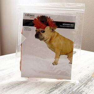 Vibrant Black Orange Dog Mohawk Wig